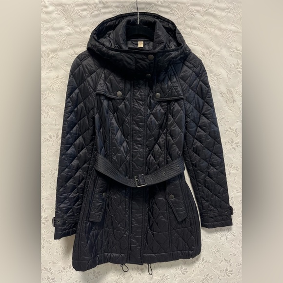Burberry Brit Black Quilted Coat Small Petite - Picture 3 of 10